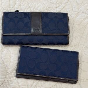 Coach Dark Blue Wallet and checkbook cover